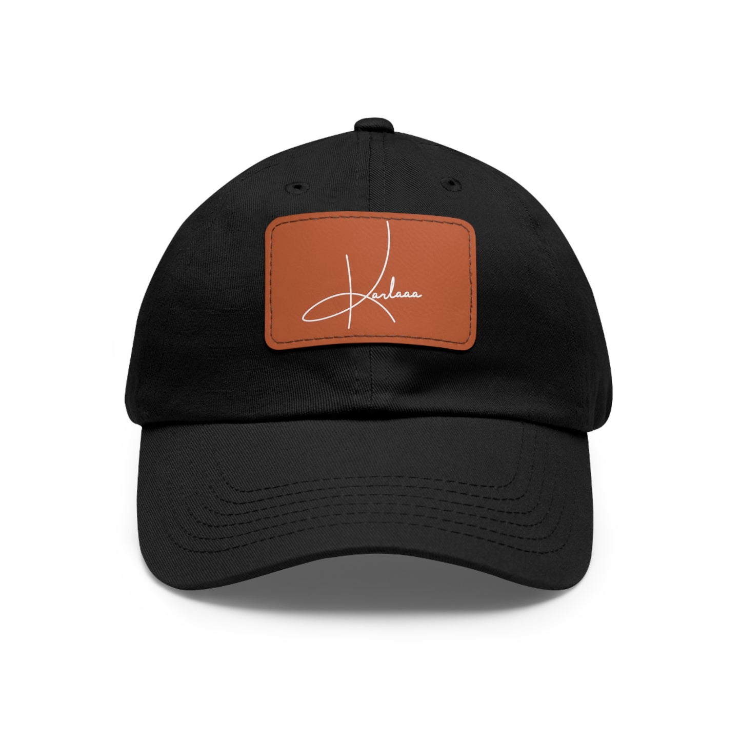 Karlaaa Signature Leather Patch Hat