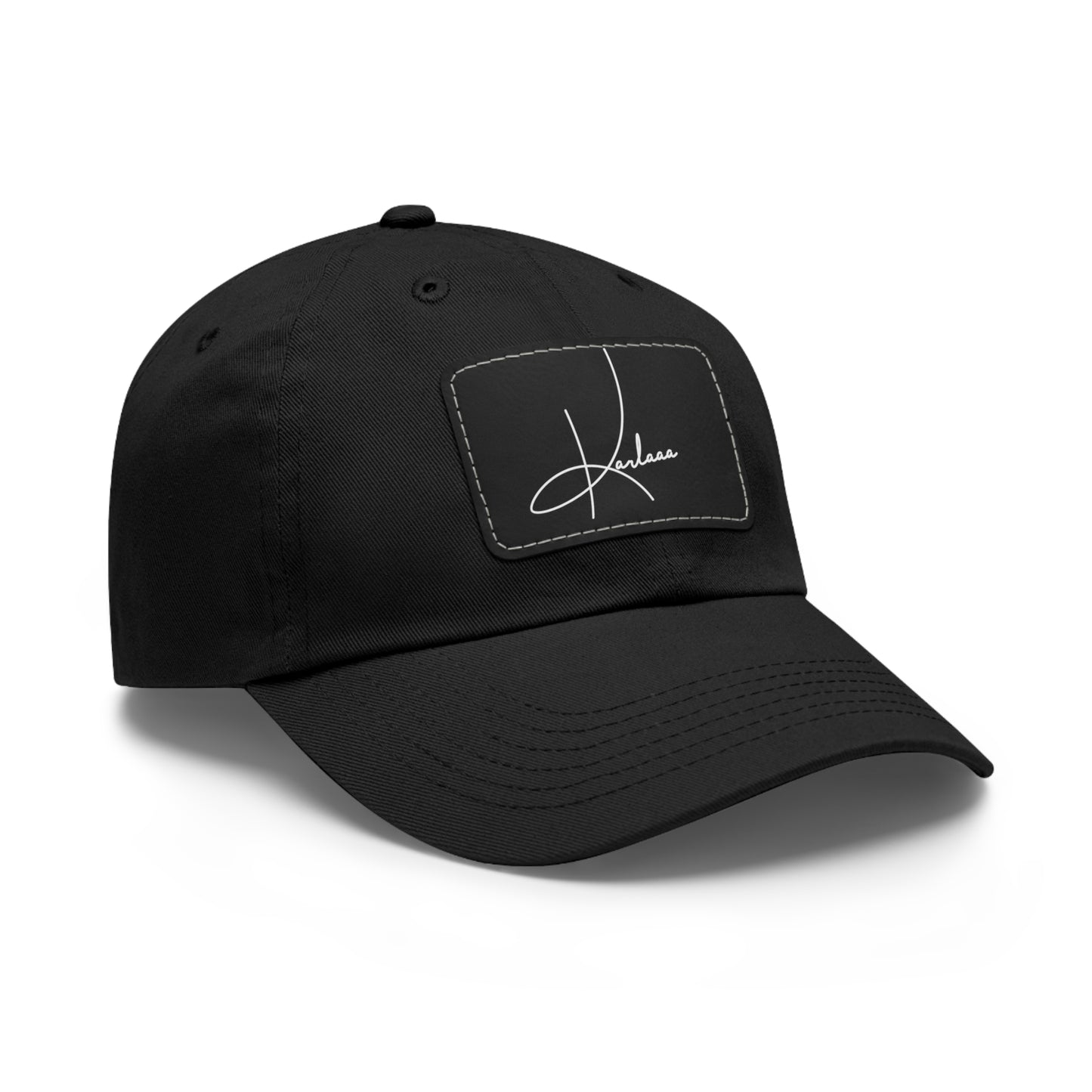 Karlaaa Signature Leather Patch Hat